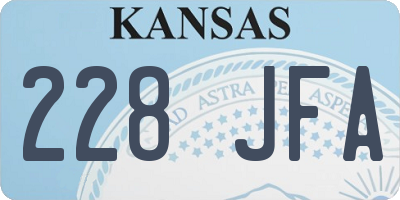 KS license plate 228JFA