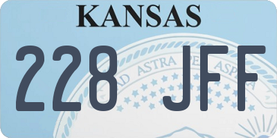 KS license plate 228JFF