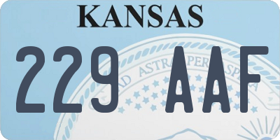 KS license plate 229AAF