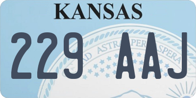 KS license plate 229AAJ