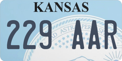 KS license plate 229AAR