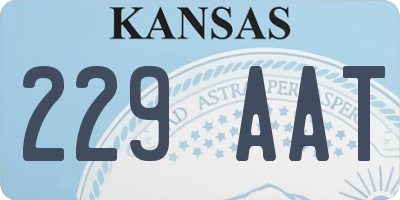 KS license plate 229AAT