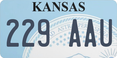 KS license plate 229AAU