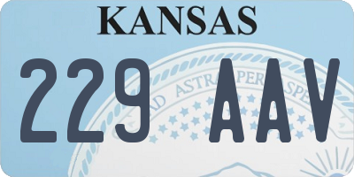 KS license plate 229AAV