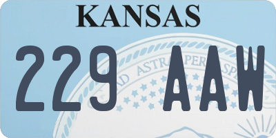 KS license plate 229AAW