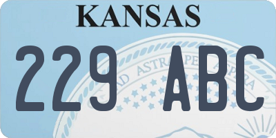 KS license plate 229ABC