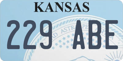 KS license plate 229ABE