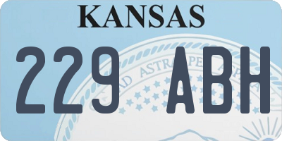 KS license plate 229ABH
