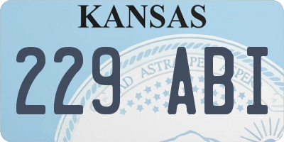 KS license plate 229ABI