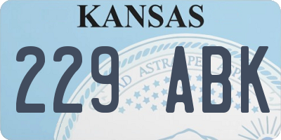 KS license plate 229ABK