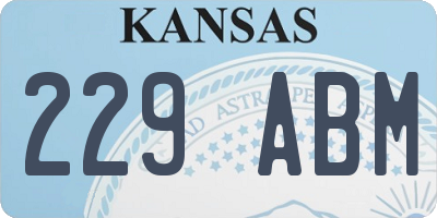 KS license plate 229ABM