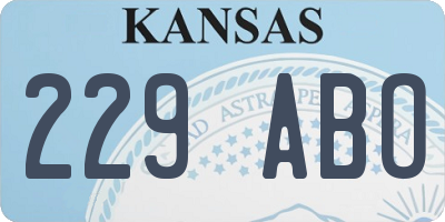 KS license plate 229ABO