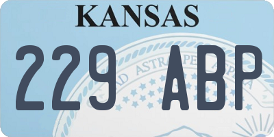 KS license plate 229ABP