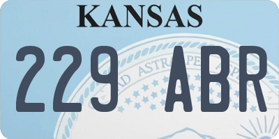 KS license plate 229ABR