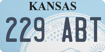 KS license plate 229ABT