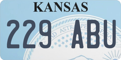 KS license plate 229ABU