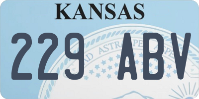 KS license plate 229ABV