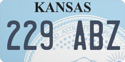 KS license plate 229ABZ