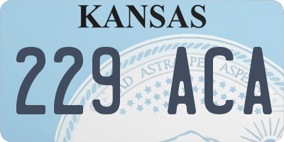 KS license plate 229ACA
