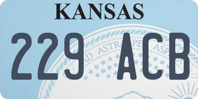 KS license plate 229ACB
