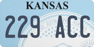 KS license plate 229ACC