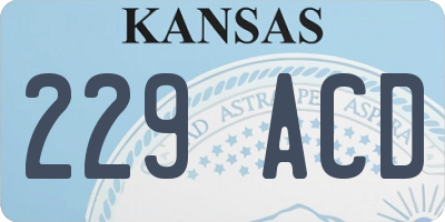 KS license plate 229ACD