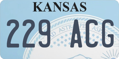 KS license plate 229ACG