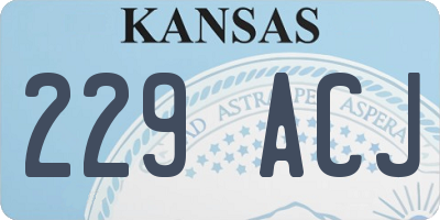 KS license plate 229ACJ