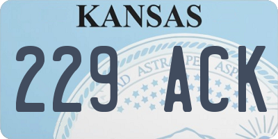 KS license plate 229ACK