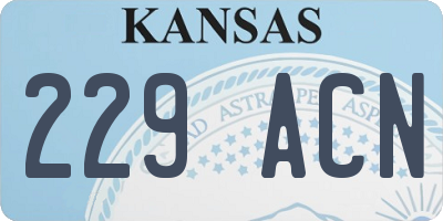 KS license plate 229ACN