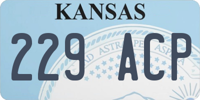 KS license plate 229ACP