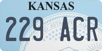 KS license plate 229ACR