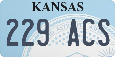 KS license plate 229ACS