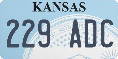KS license plate 229ADC