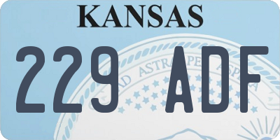 KS license plate 229ADF