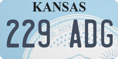 KS license plate 229ADG