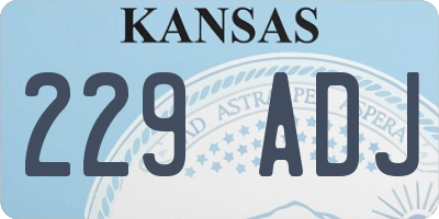 KS license plate 229ADJ