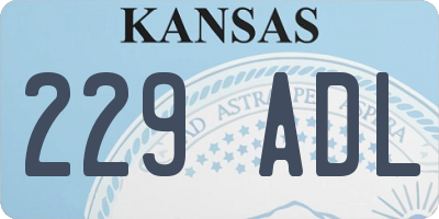 KS license plate 229ADL