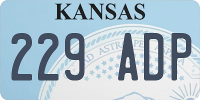 KS license plate 229ADP