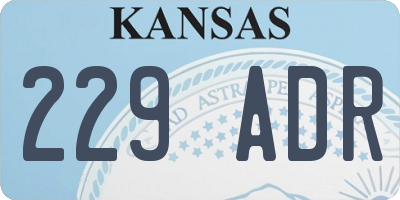 KS license plate 229ADR