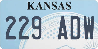 KS license plate 229ADW