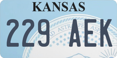 KS license plate 229AEK
