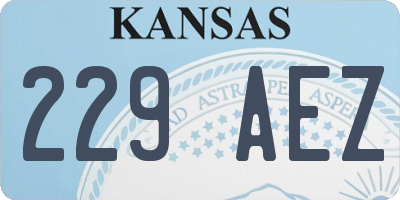 KS license plate 229AEZ