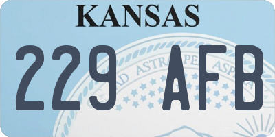 KS license plate 229AFB