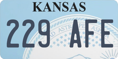 KS license plate 229AFE