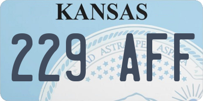 KS license plate 229AFF