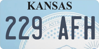 KS license plate 229AFH
