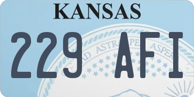 KS license plate 229AFI