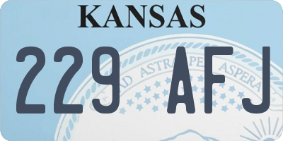KS license plate 229AFJ