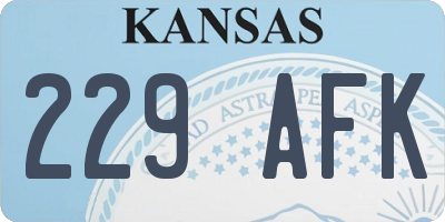 KS license plate 229AFK